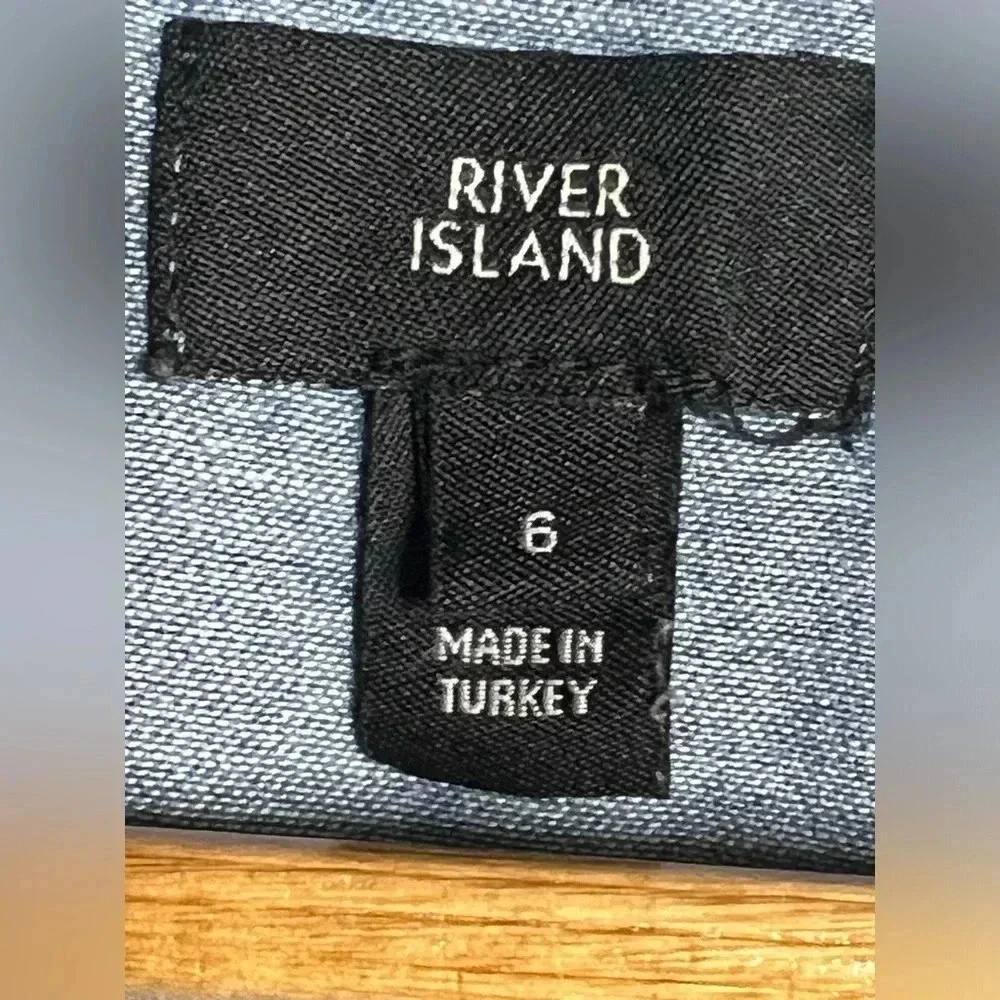 River Island denim drawstring romper.  Size 6